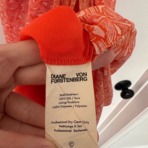 Diane Von Furstenberg 100% Silk Halter Maxi Dress ogami Orange tropical - Picture 10 of 10